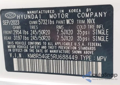 2024 Hyundai Palisade Limited from USA, damaged, VIN KM8R54GE5RU688449